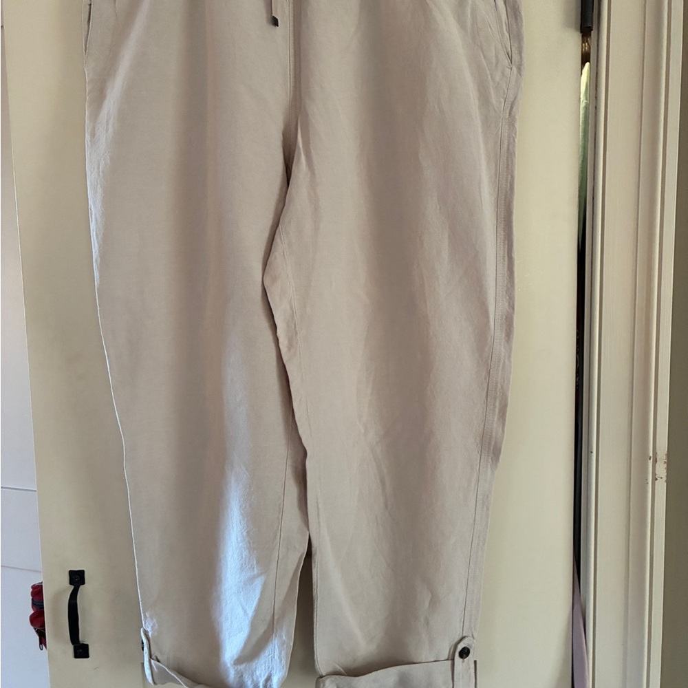 J. Jill Light Beige Linen-blend Pants, XL
